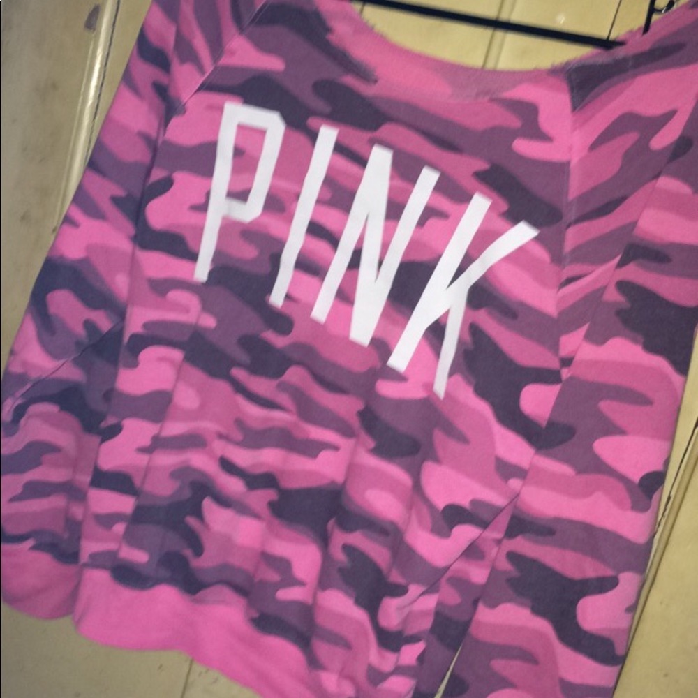 Victoria's Secret pink, pink camouflage shirt